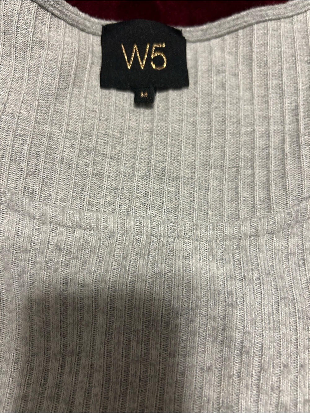 Light Gray Ribbed Knit Top - Picture 2 of 4